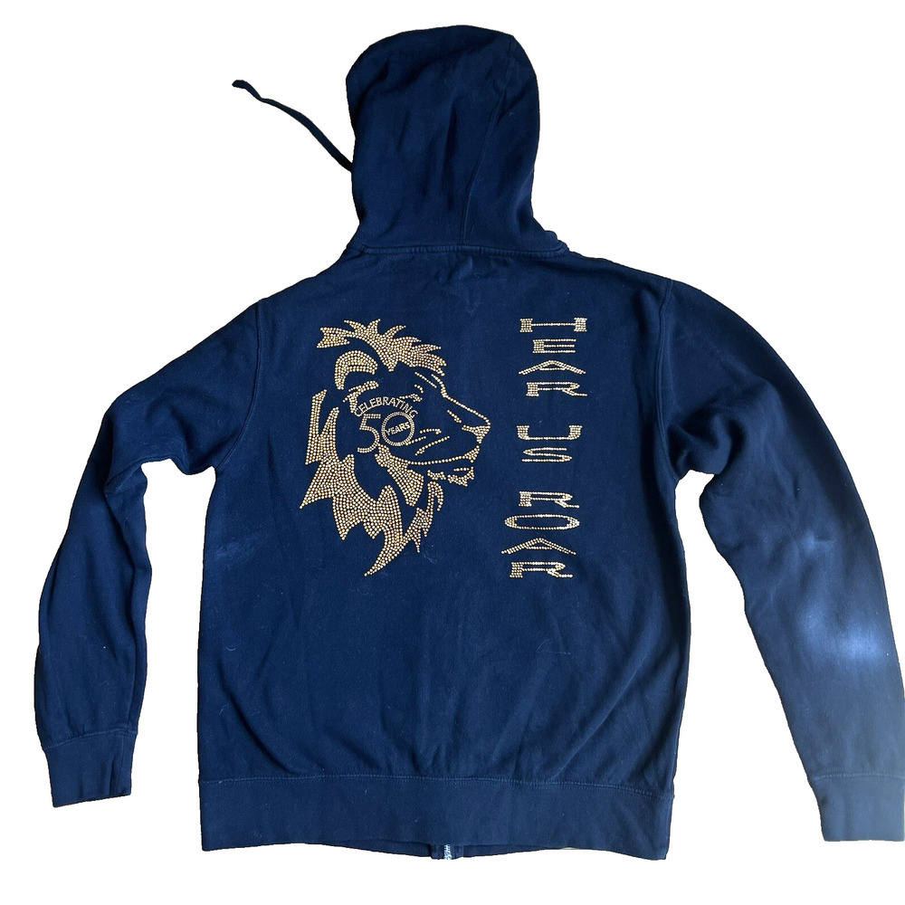 Moving Forward Designs Lion Rhinestone Full Zip Hoodie 50th Anniversary Size Med
